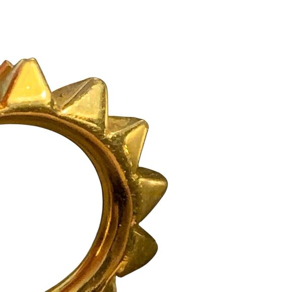 Vtg Tom Binns Spiked Hoop Earrings Gold Plated 1" Punk Rock Avant-Garde Jewelry - Picture 8 of 12